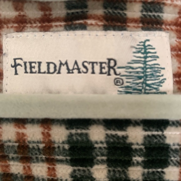 Fieldmaster Men’s Outdoor Work Shirt Double Pockets Plaid Print Buttoned Sz L - Picture 6 of 7
